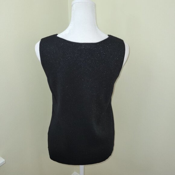 NWT Talbots Shimmer V-Neck Sweater Vest Black Lightweight W/Sparkle Women's SZ S - Picture 6 of 13